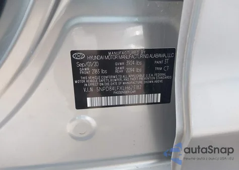 2020 Hyundai Elantra Sel from USA, damaged, VIN 5NPD84LFXLH623182